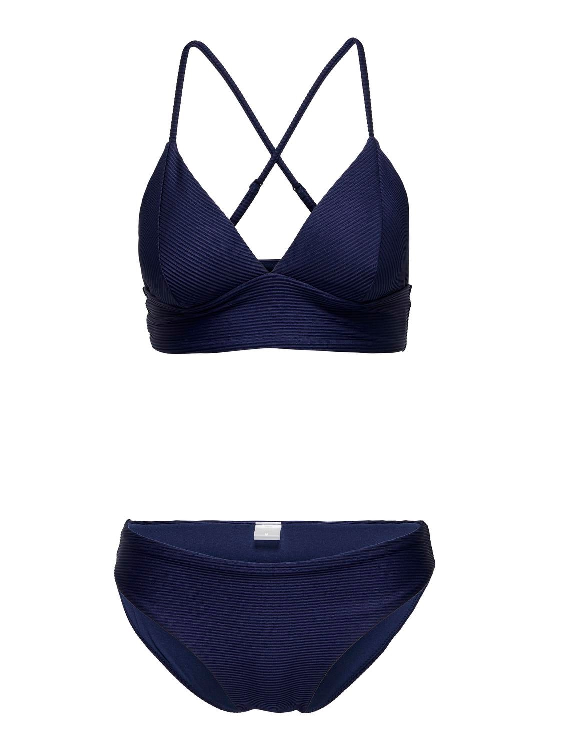Buy Sherrylily Womens Stress Slit Bandeau Bikini Sets Padded Swimsuit 2  Pieces Blue Medium Online at desertcartCyprus