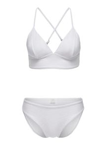 ONLY Solid Colored Bikini Set -White - 15304100