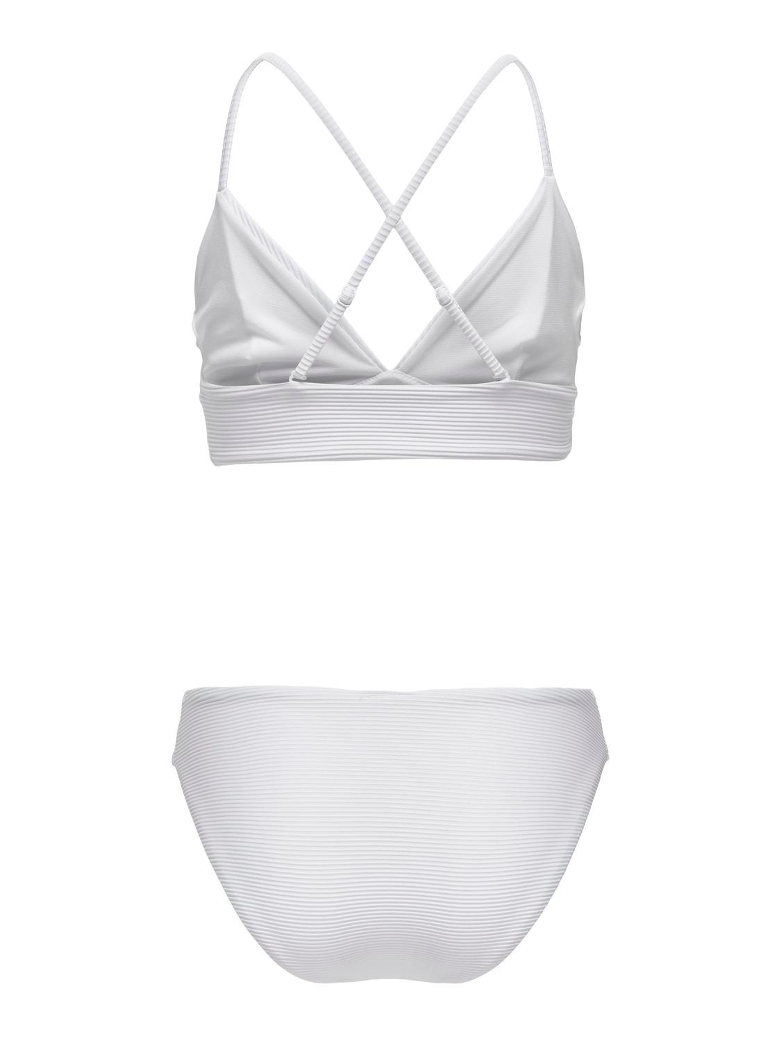 ONLY Solid Colored Bikini Set -White - 15304100