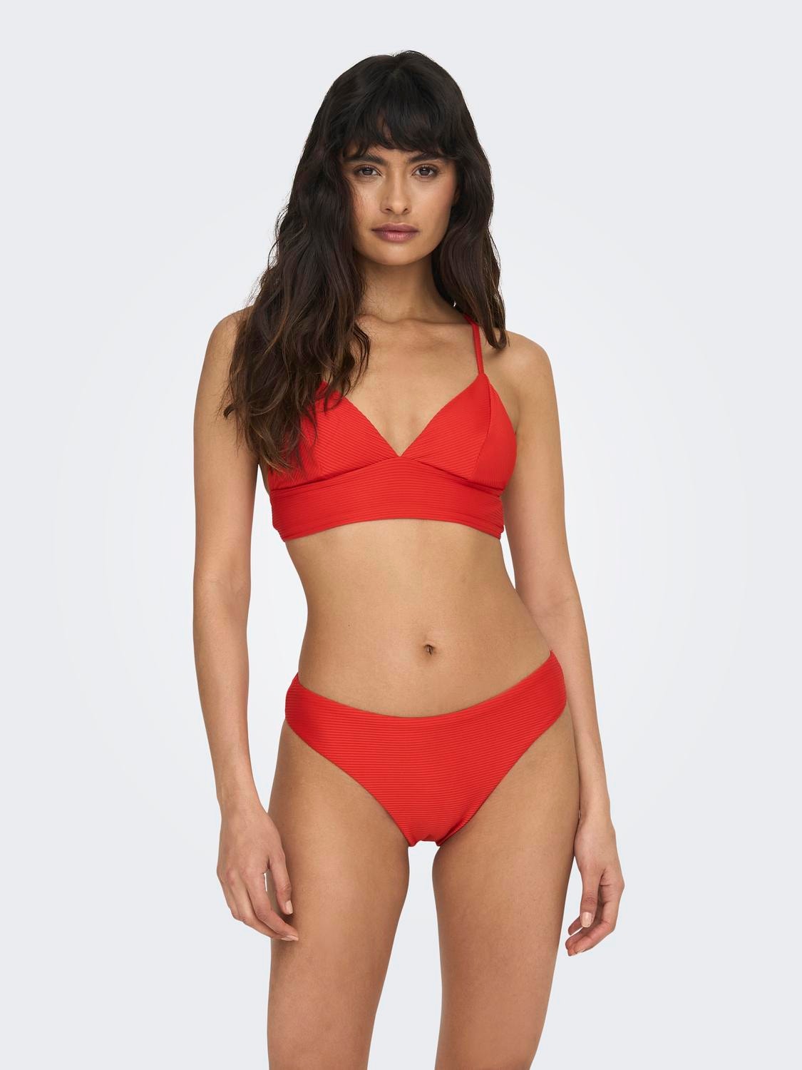 ONLY Niedrige Taille Verstellbare Träger Bademode -Fiery Red - 15304100