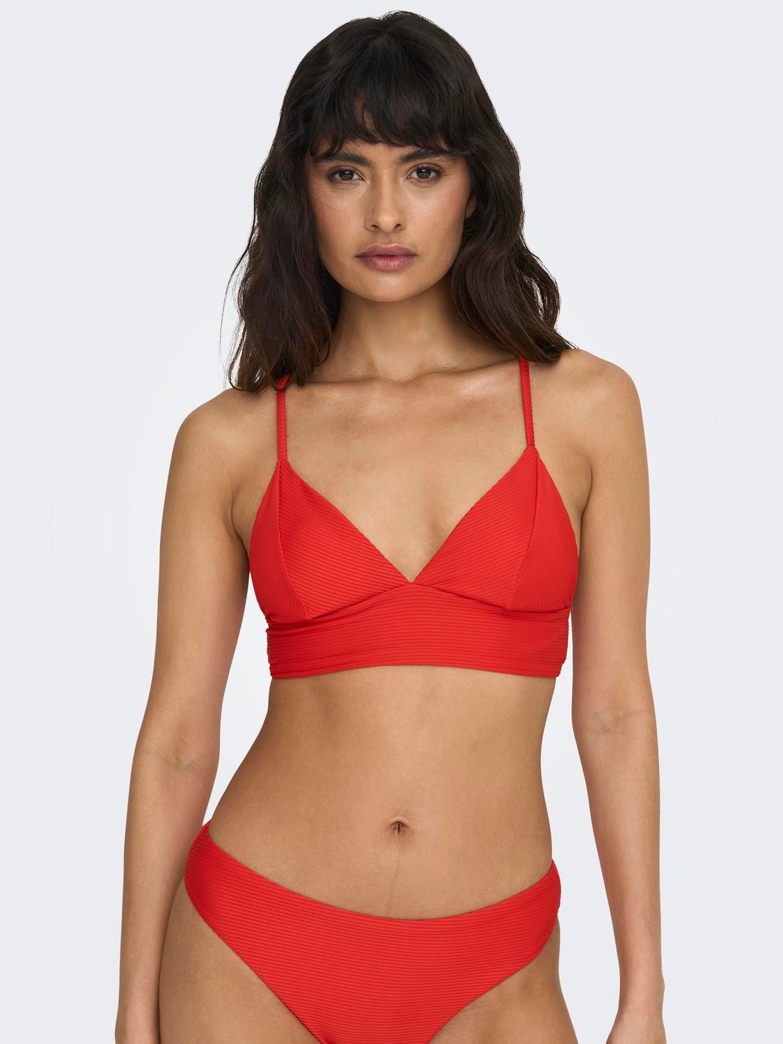 ONLY Low waist Adjustable shoulder straps Swimwear -Fiery Red - 15304100