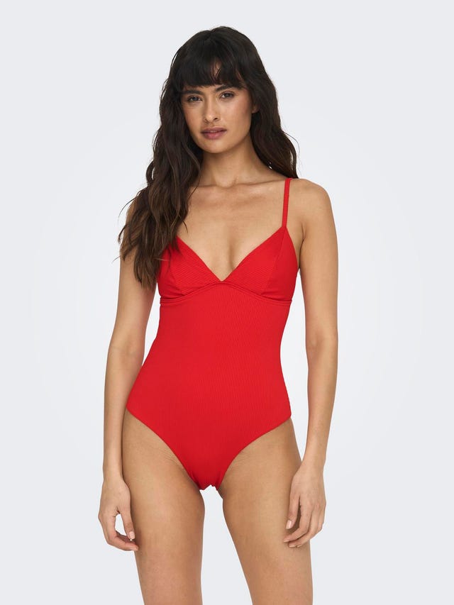 ONLY Solid Colored Rib Swimsuit - 15304104