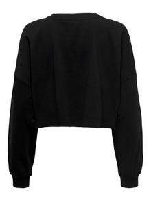 ONLY cropped o-hals sweatshirt -Black - 15304120