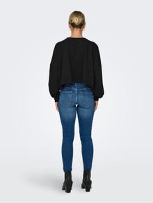 ONLY cropped o-neck sweatshirt -Black - 15304120