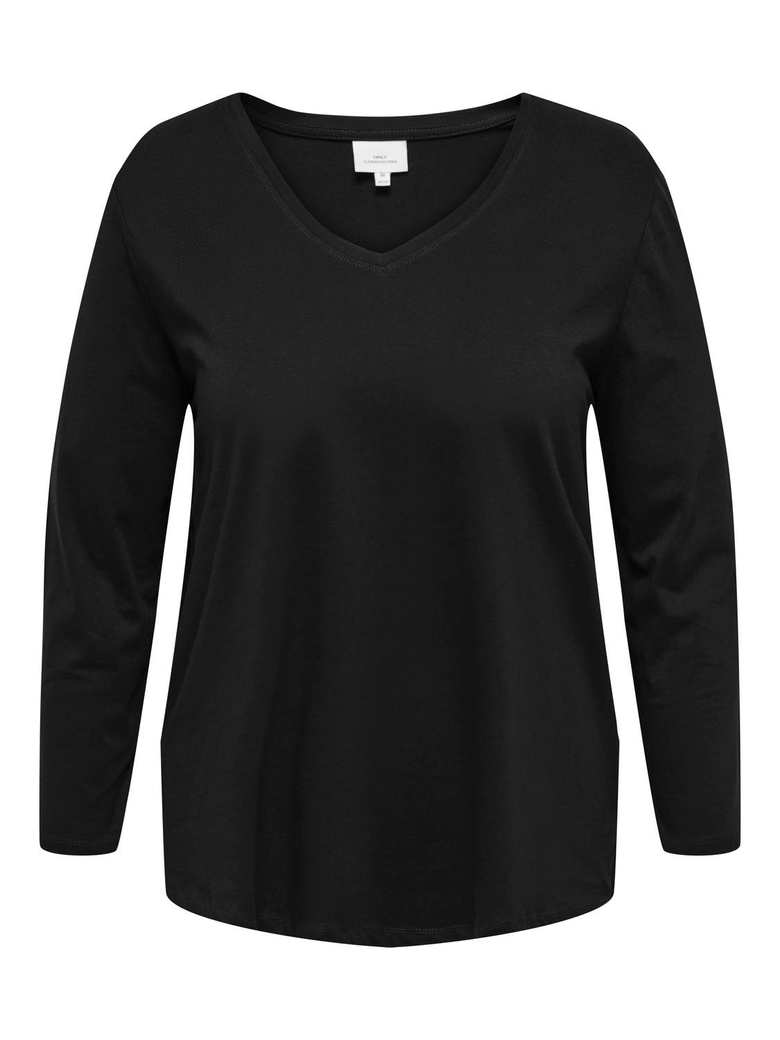 ONLY Normal geschnitten V-Ausschnitt T-Shirt -Black - 15304124