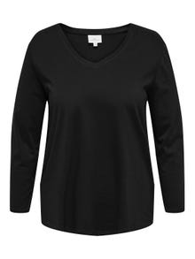 ONLY Normal passform V-ringning T-shirt -Black - 15304124