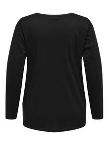 ONLY T-shirts Regular Fit Col en V -Black - 15304124