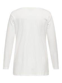 ONLY Normal passform V-ringning T-shirt -Cloud Dancer - 15304124