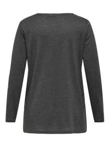 ONLY Normal passform V-ringning T-shirt -Dark Grey Melange - 15304124