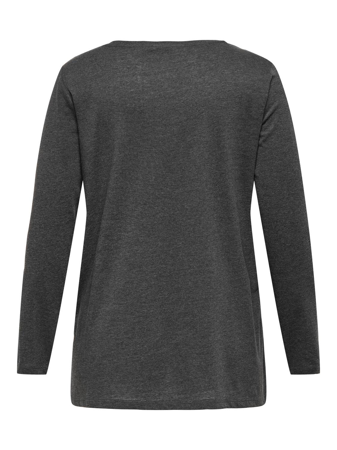 ONLY Normal passform V-ringning T-shirt -Dark Grey Melange - 15304124