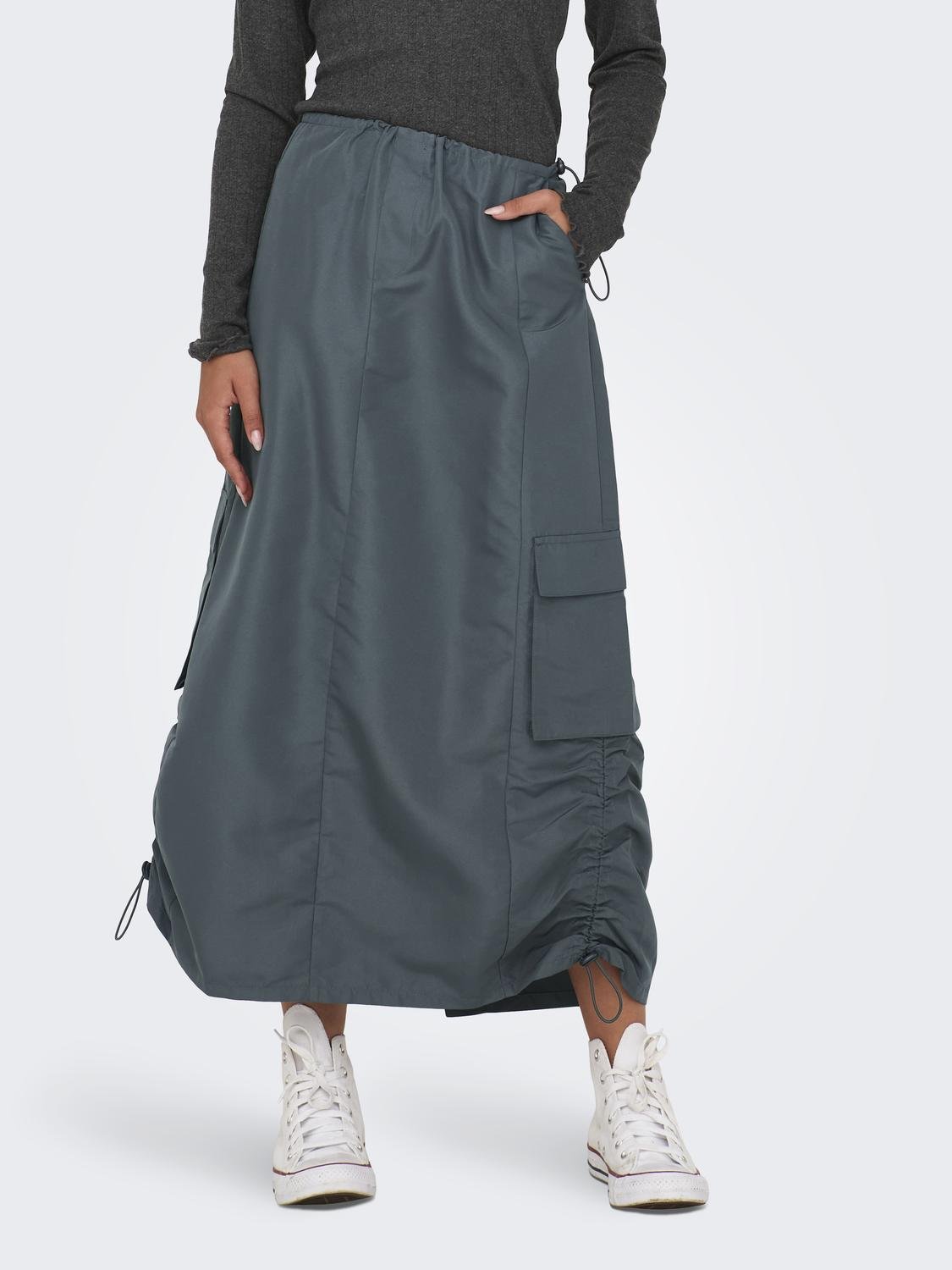 ONLY High waist Long skirt -Iron Gate - 15304139