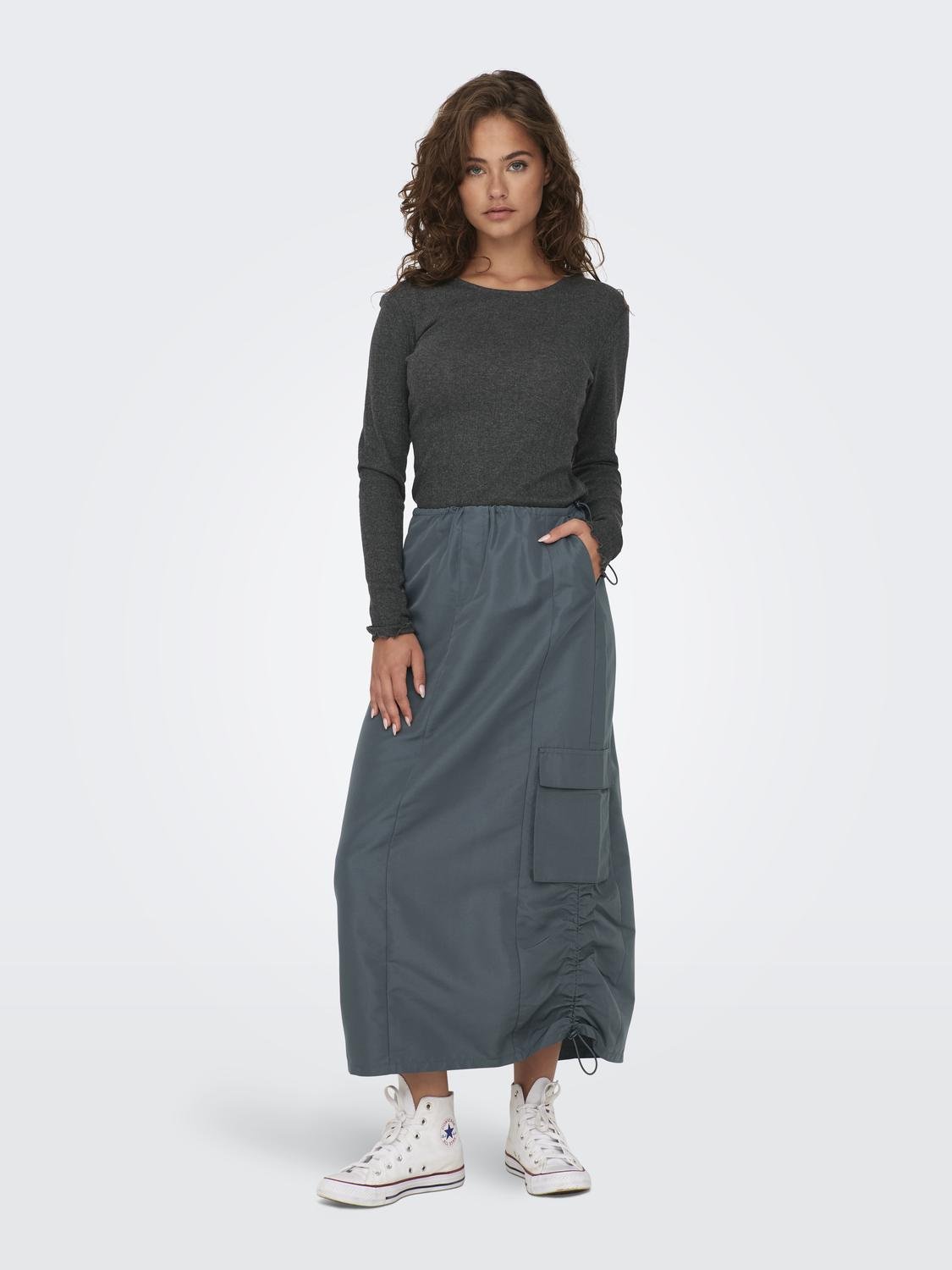 ONLY High waist Long skirt -Iron Gate - 15304139