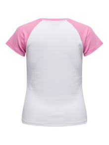 ONLY Normal geschnitten Rundhals Curve T-Shirt -White - 15304172