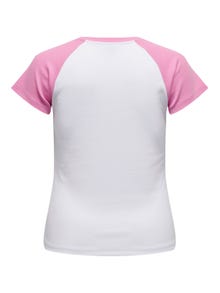 ONLY Regular Fit O-hals Curve T-skjorte -White - 15304172