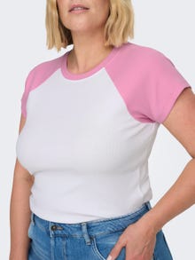 ONLY Regular Fit O-hals Curve T-skjorte -White - 15304172