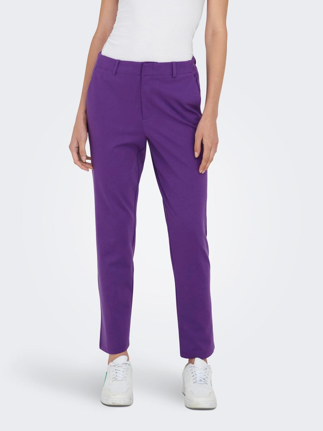 Pantalon droit taille ajustable Liberto violet foncé fille