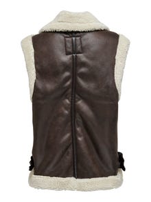 ONLY Faux leather Waistcoat -Mole - 15304239