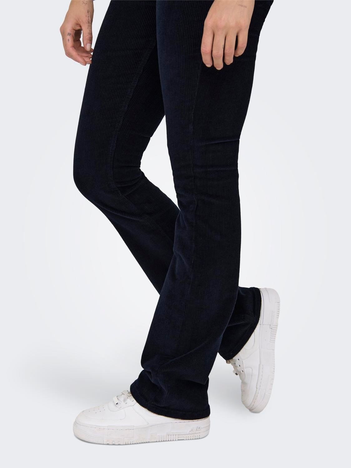 ONLY Sweet flared corduroy trousers -Night Sky - 15304256