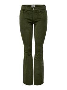 ONLY Sweet flared corduroy trousers -Olive Night - 15304256