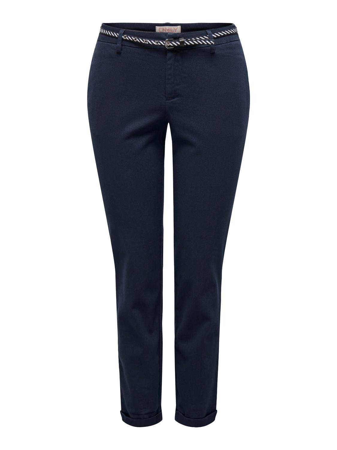 ONLY Slim Fit Middels høy midje Chinos -Total Eclipse - 15304257