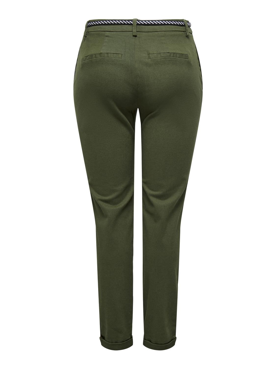 ONLBIANA MAREE Cintura media Corte slim Pantalones chinos Verde oscuro ONLY