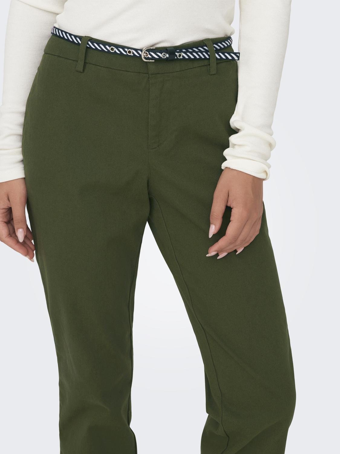 ONLY Chinos Slim Fit Taille moyenne -Olive Night - 15304257