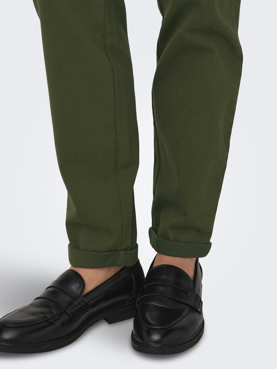 ONLY Slim Fit Mittlere Taille Chino Hose -Olive Night - 15304257