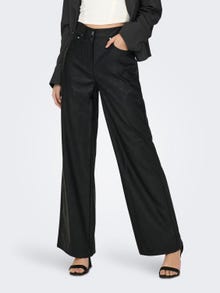 ONLY Pantalones Corte regular Cintura alta -Black - 15304258