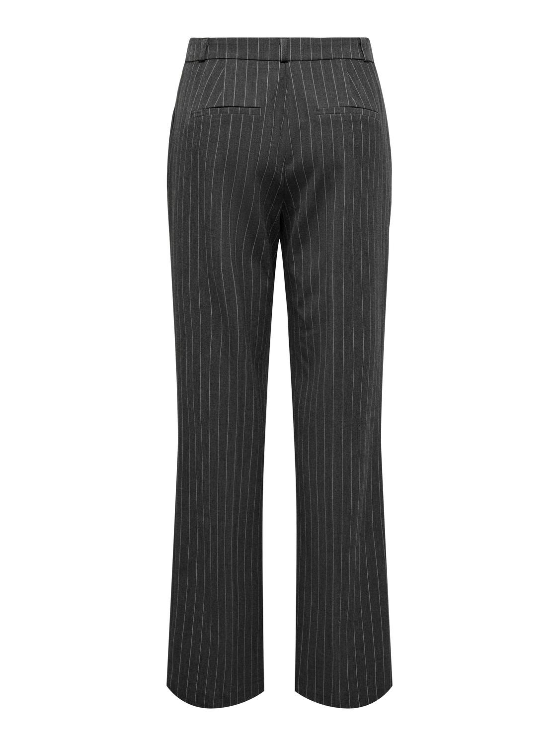 ONLY Pantalons Straight Fit Taille moyenne -Dark Grey Melange - 15304267