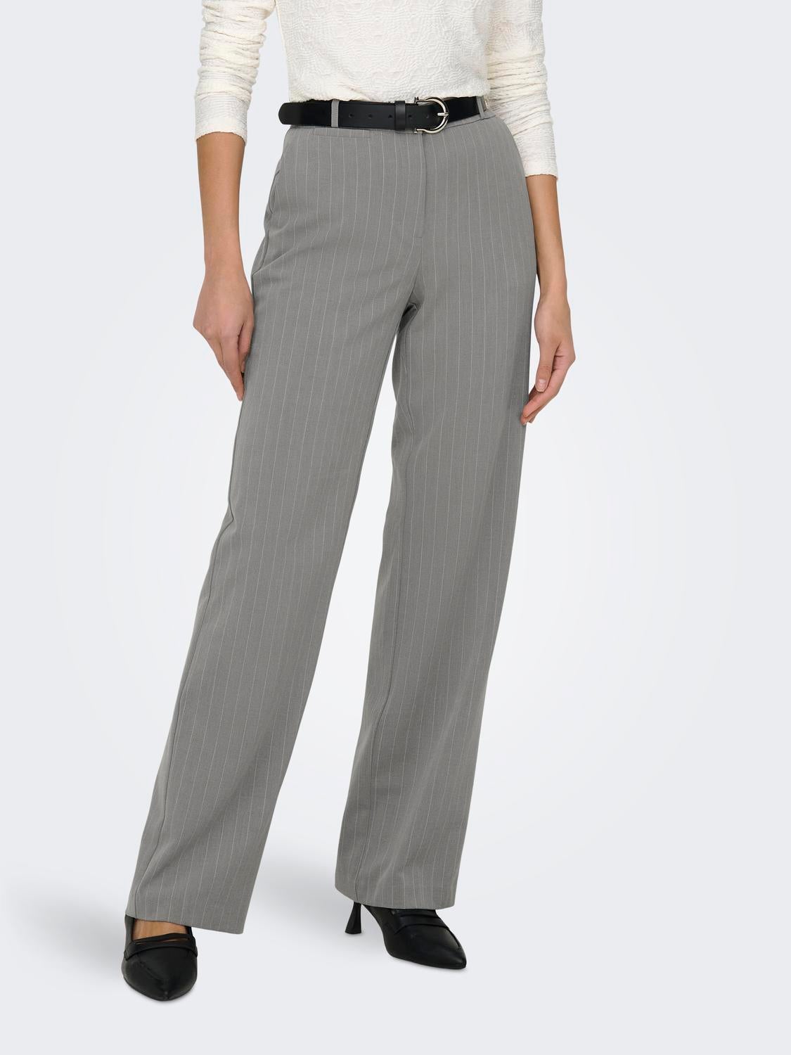 Striped classic pants | Medium Grey | ONLY®