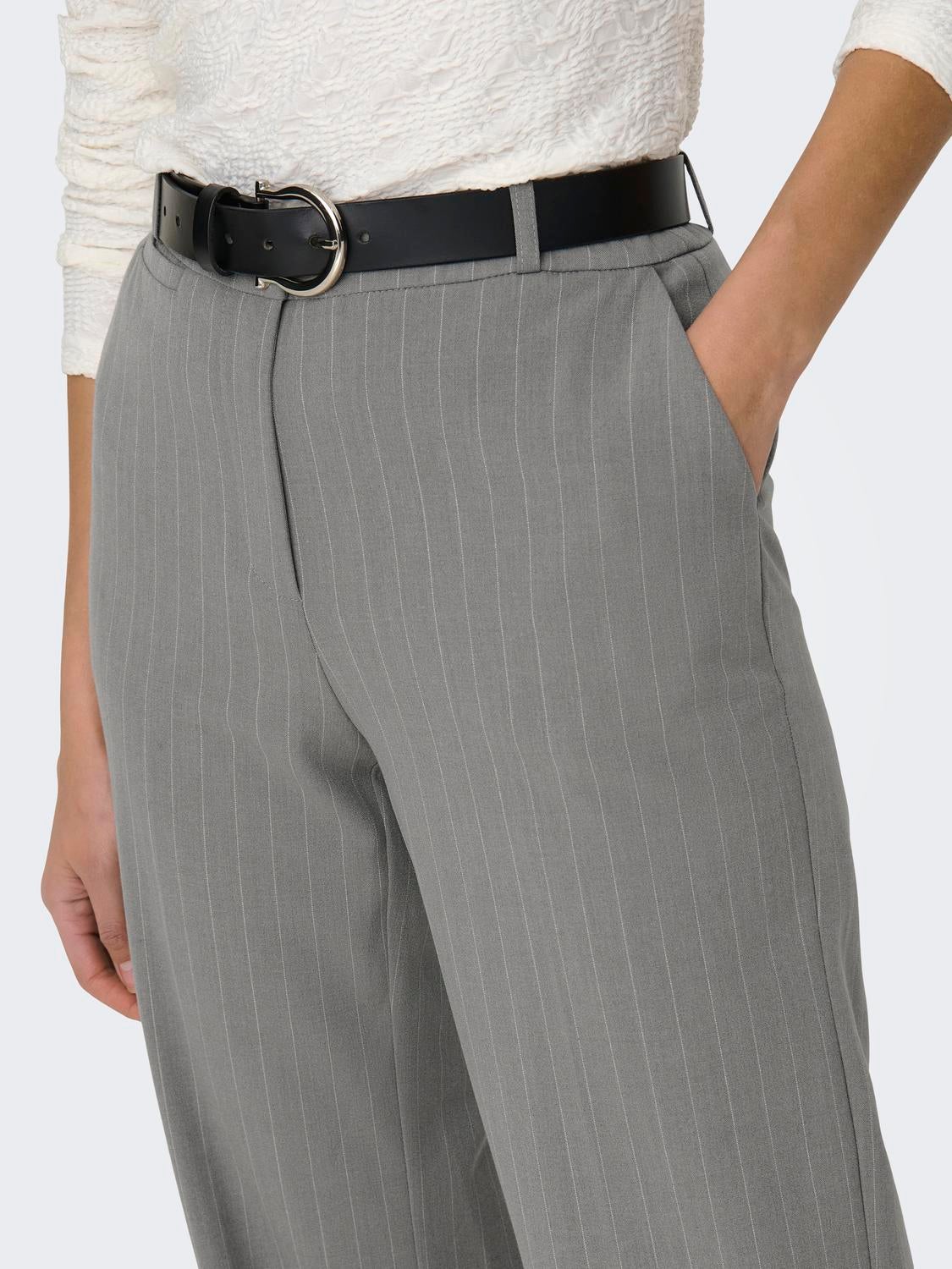 Striped classic pants | Medium Grey | ONLY®