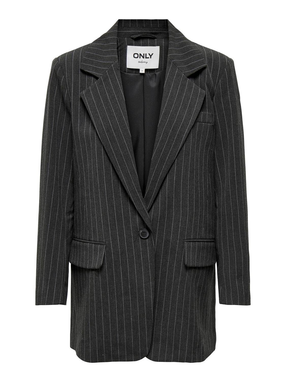 ONLY Oversize blazer with stripes -Dark Grey Melange - 15304268
