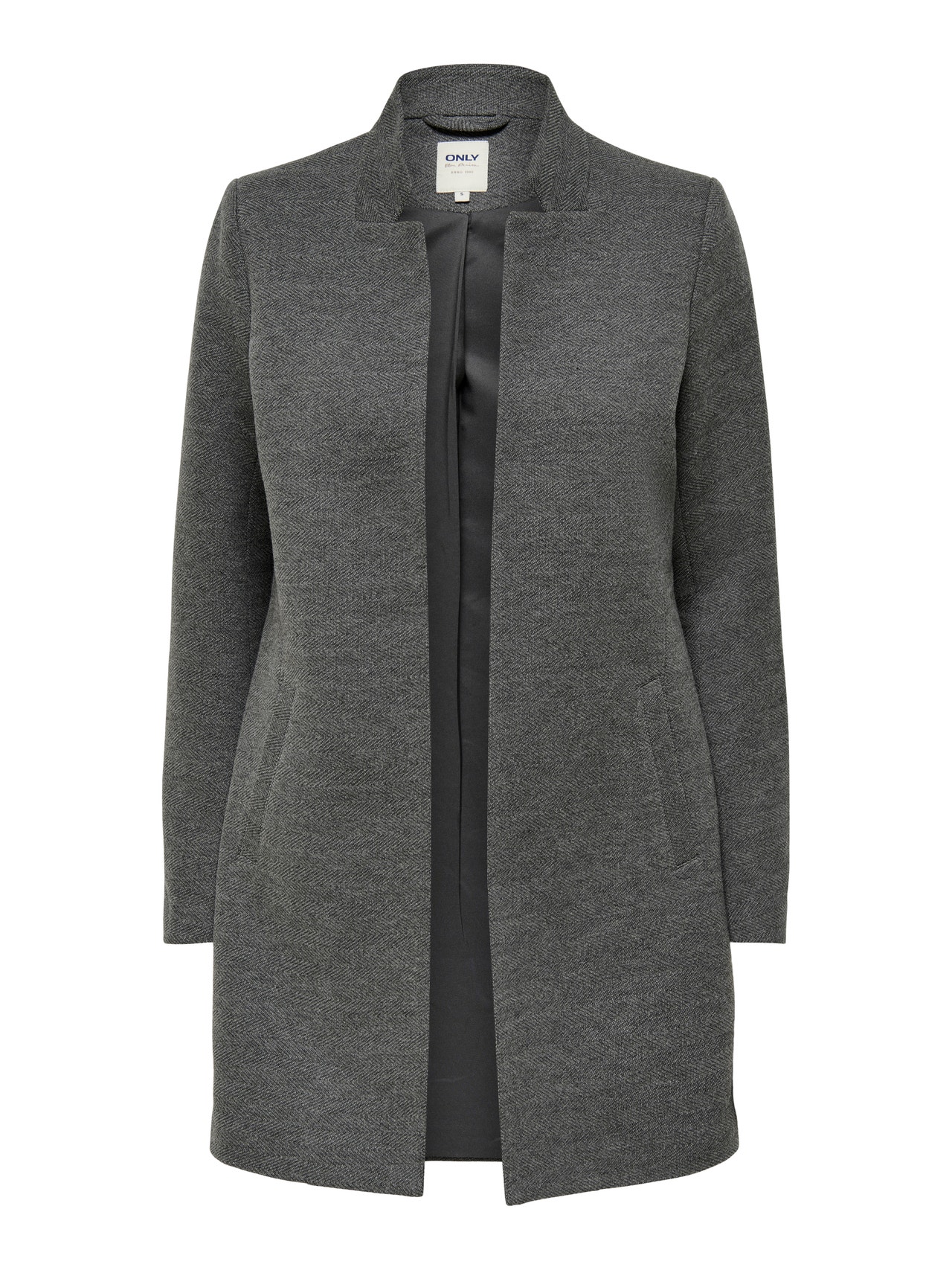 ONLY Coat with high collar -Medium Grey Melange - 15304271