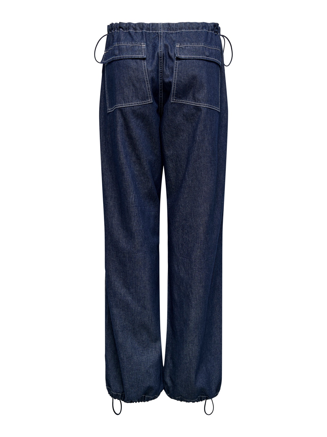 ONLY Baggy Fit Mittlere Taille Kordelzug Jeans -Dark Blue Denim - 15304285