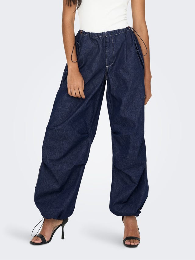 ONLY Jeans Baggy Fit Taille classique Ourlet à cordon - 15304285