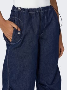 ONLY Baggy fit Regular rise Verstelbaar trekkoord Jeans -Dark Blue Denim - 15304285