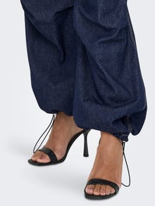 ONLY Jeans Baggy Fit Taille classique Cordon de réglage -Dark Blue Denim - 15304285