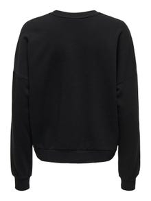 ONLY O-neck sweatshirt with print -Black - 15304312