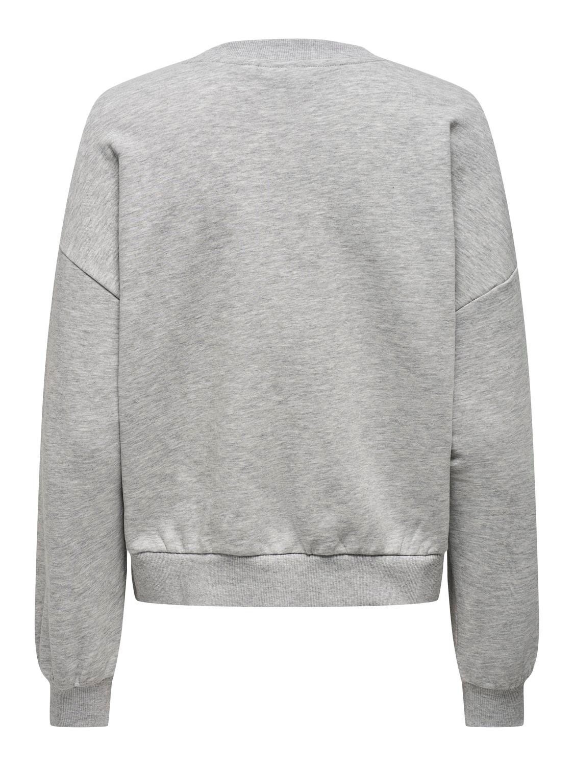 ONLY Normal passform O-ringning Sweatshirt -Light Grey Melange - 15304318