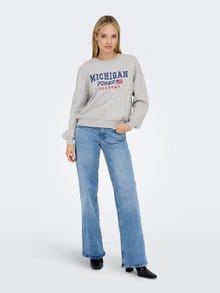 ONLY Regular Fit O-Neck Sweatshirt -Light Grey Melange - 15304318