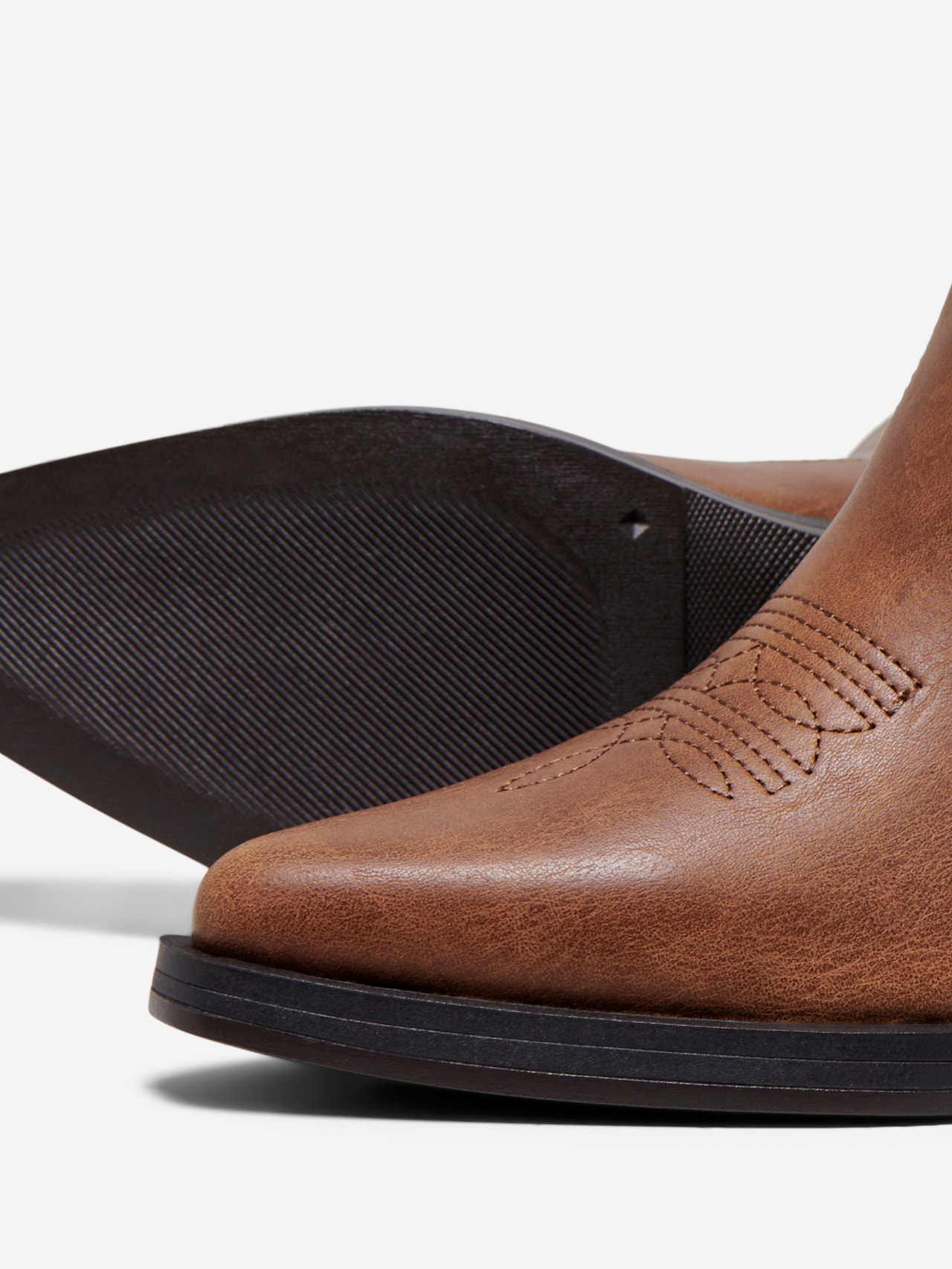 ONLY Imiteret læder cowboy støvler -Brown Stone - 15304379