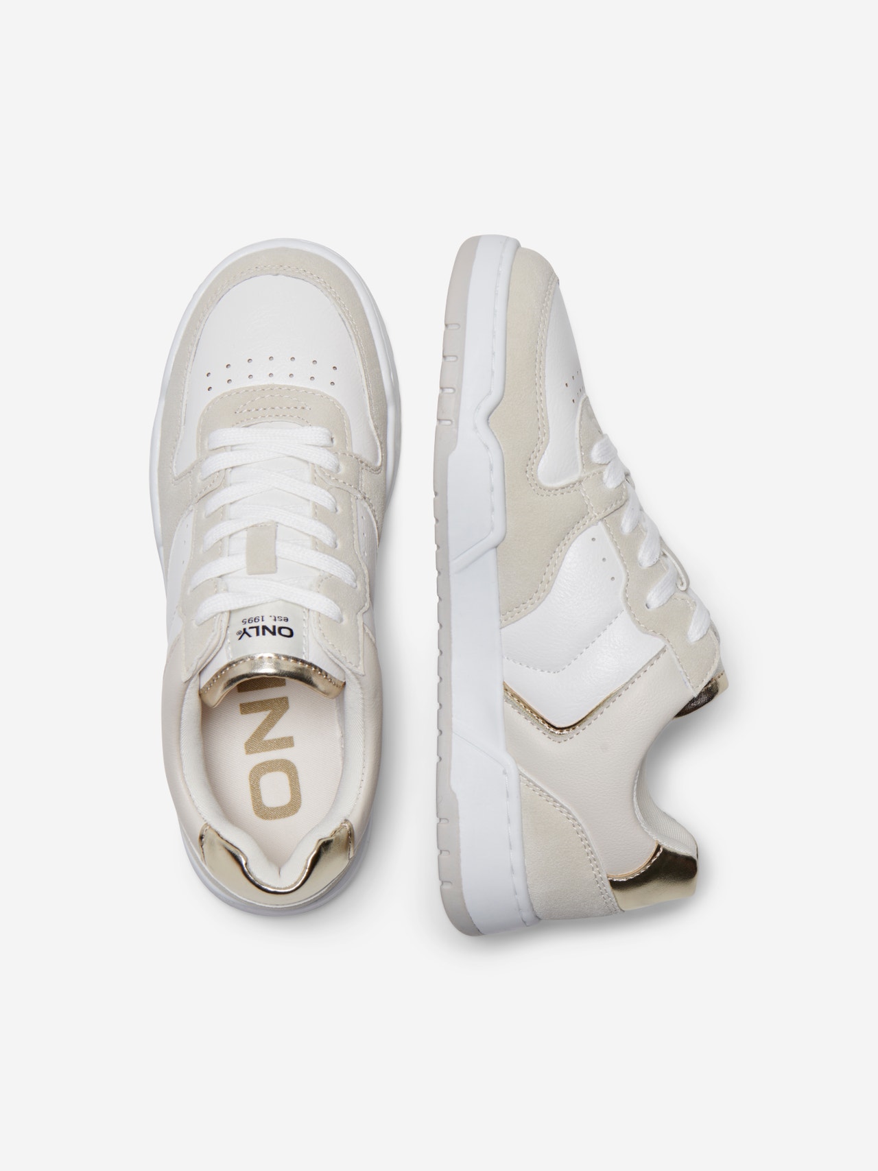 ONLY Contrast color sneakers -Beige - 15304409