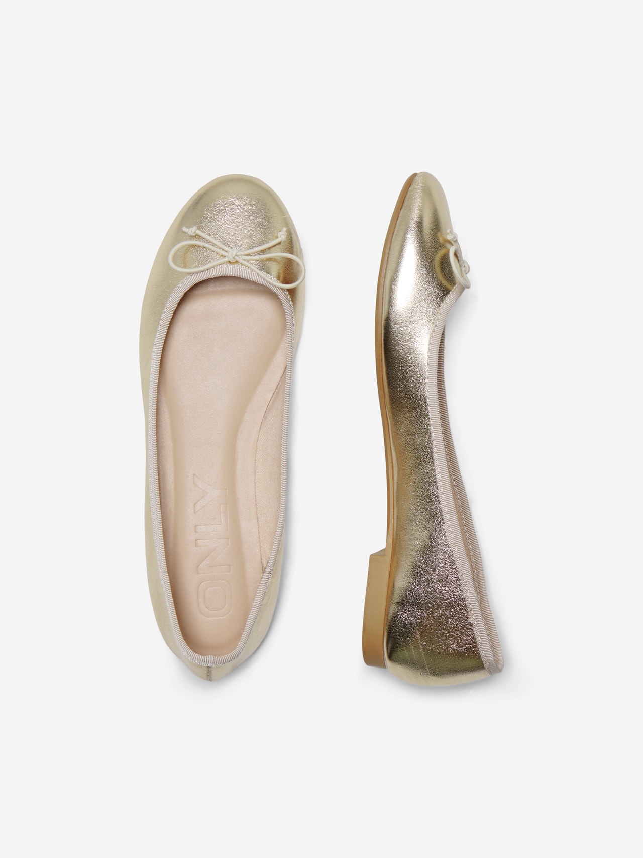 ONLY Ballerines Bout rond -Gold Colour - 15304513