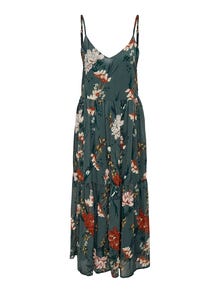 ONLY Locker geschnitten V-Ausschnitt Langes Kleid -Balsam Green - 15304531