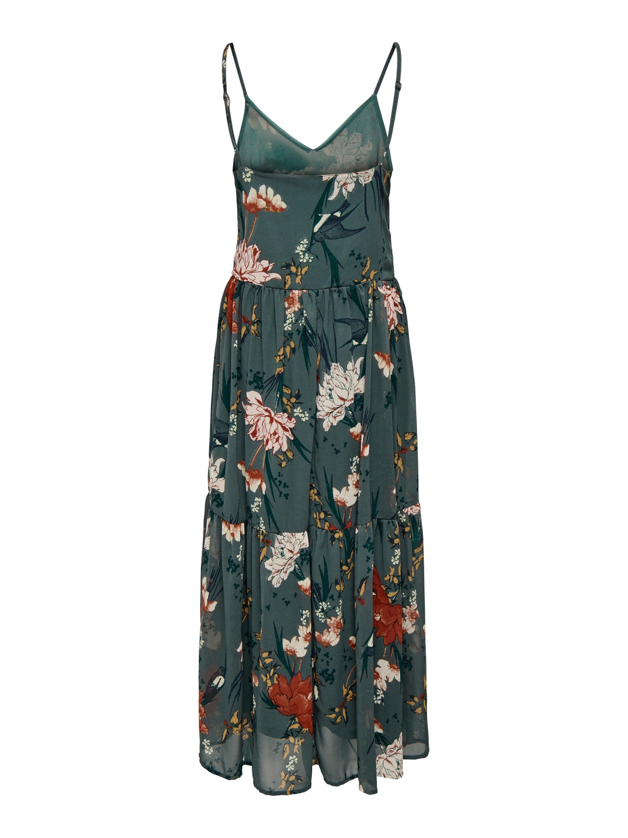 ONLY Maxi kjole med v-hals og strop -Balsam Green - 15304531