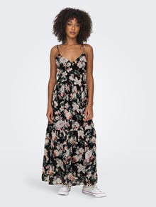 ONLY Maxi dress with v-neck and straps -Black - 15304531