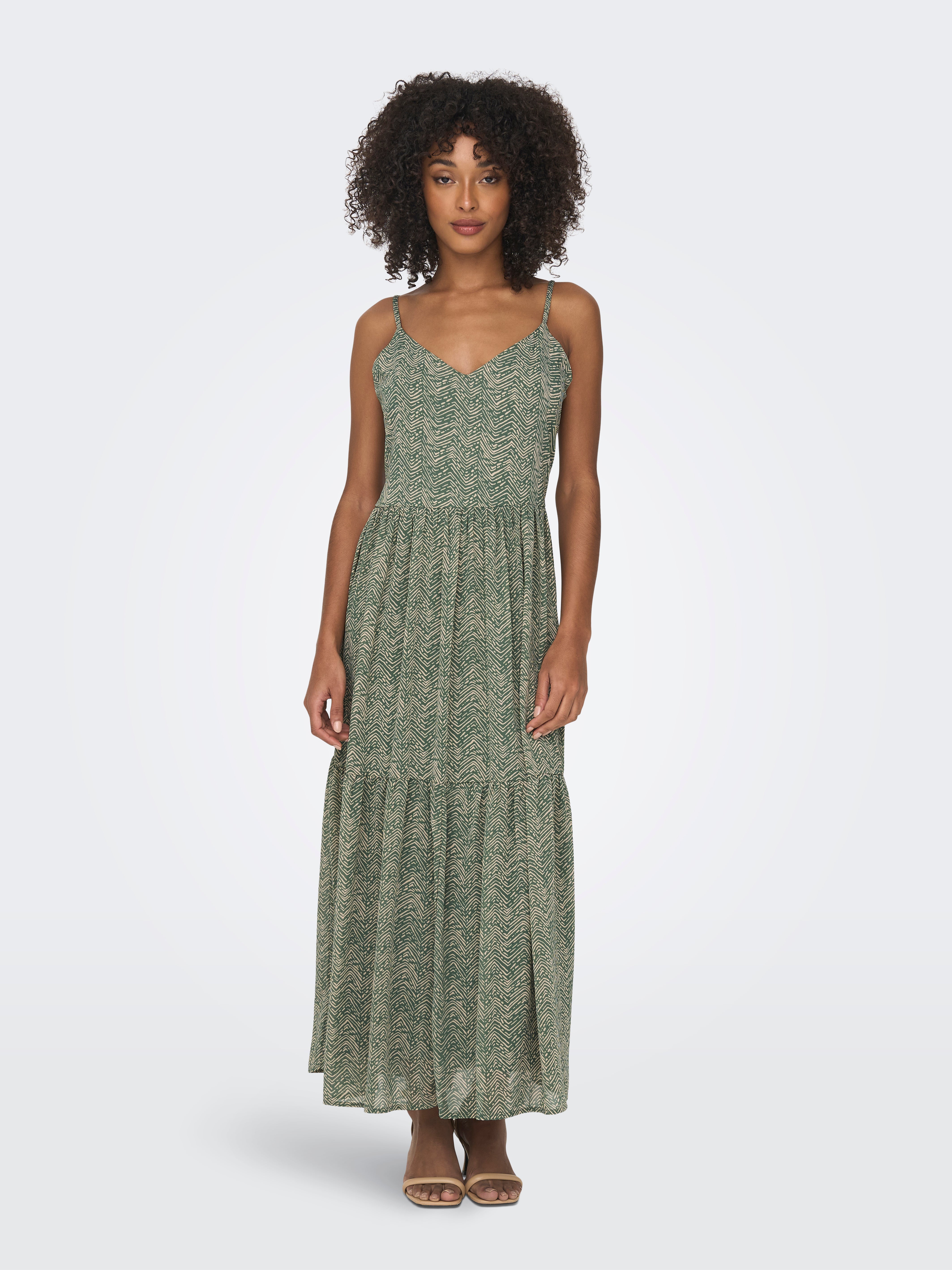 Normal passform V-ringning Lång klänning | Ljuslila | ONLY®