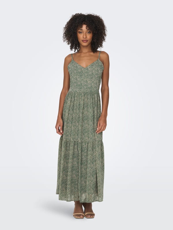 Normal passform V-ringning Lång klänning | Ljuslila | ONLY®