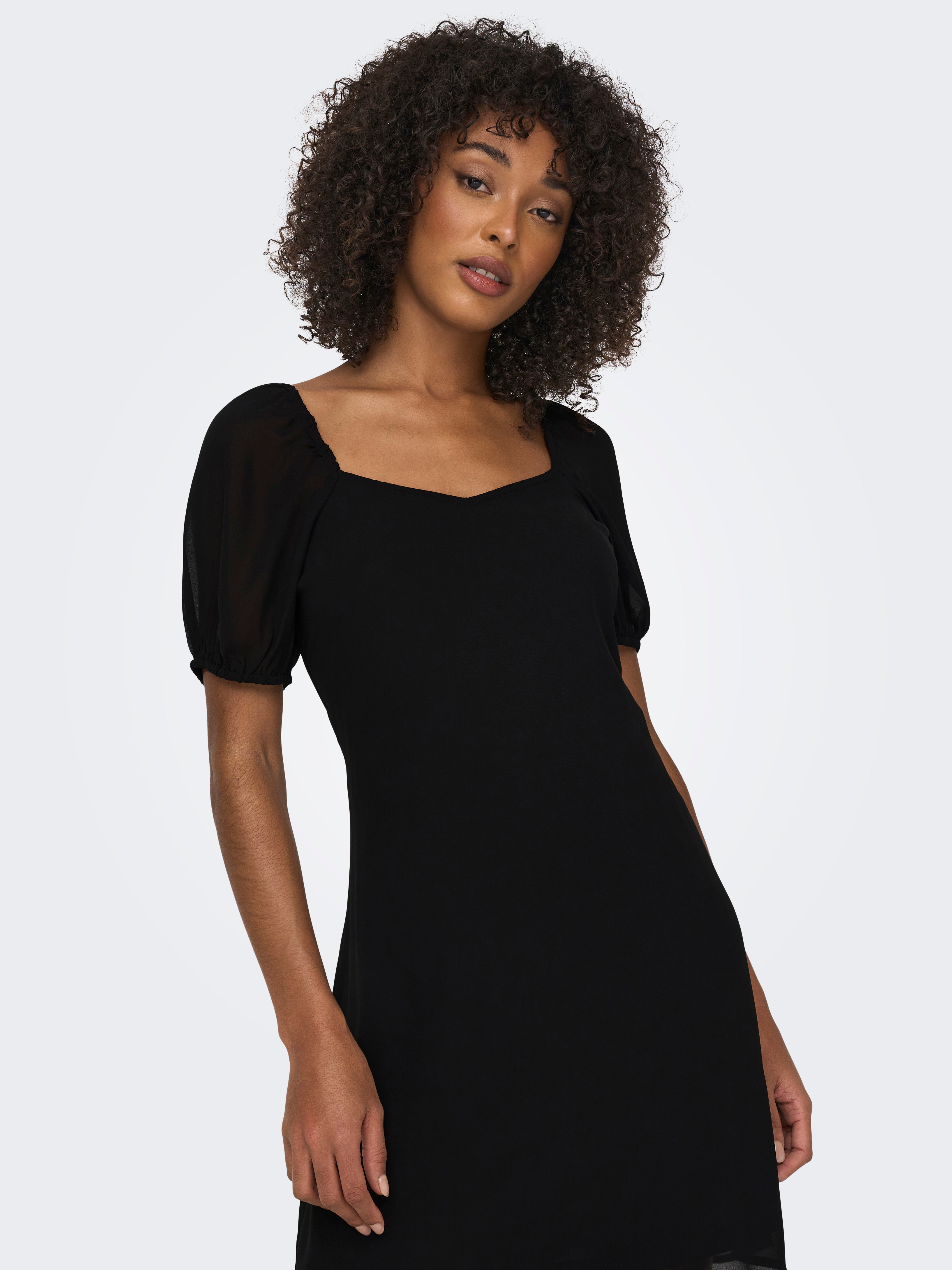 Loose short sale black dress