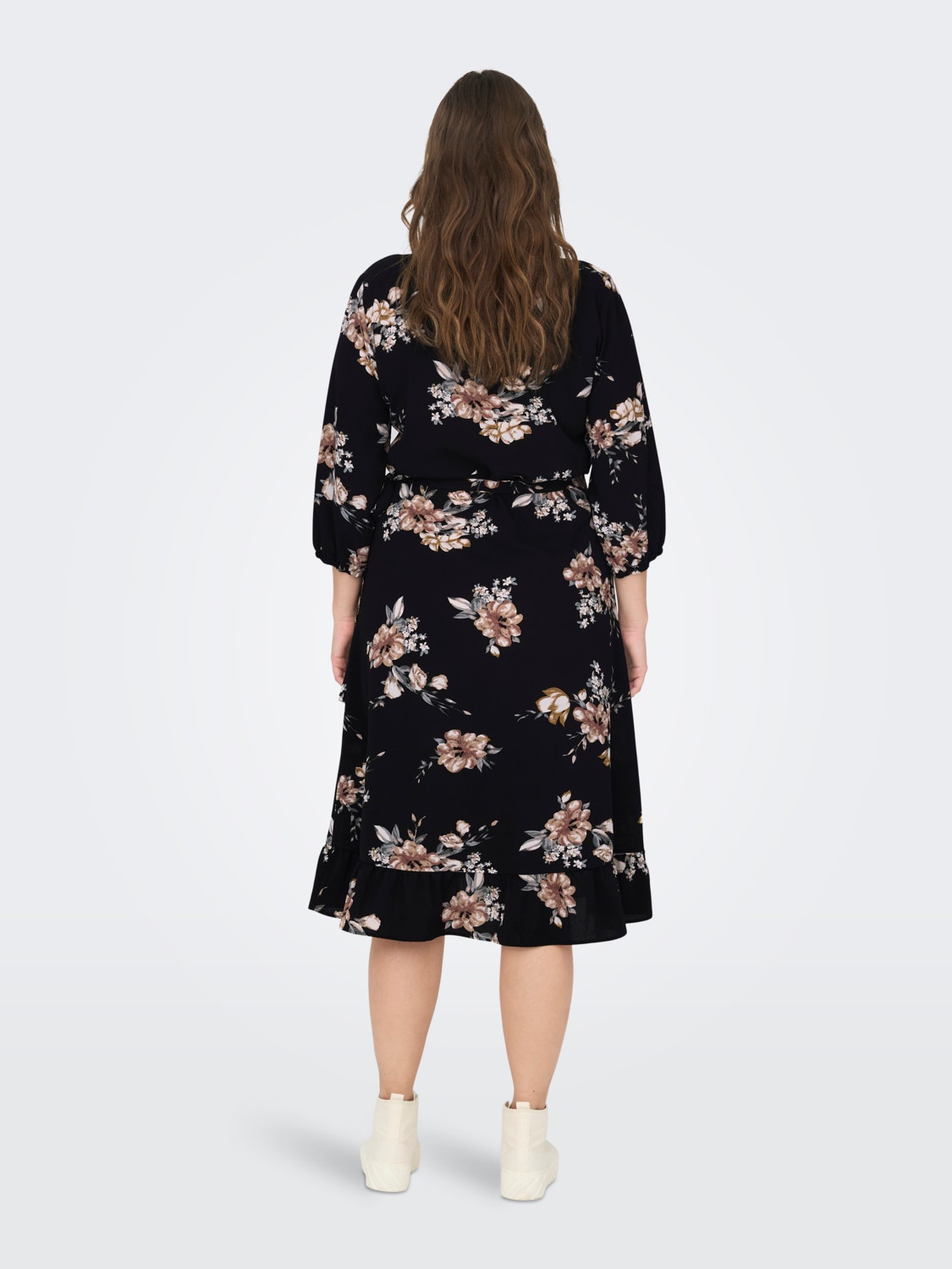 ONLY Normal geschnitten V-Ausschnitt Langes Kleid -Black - 15304534